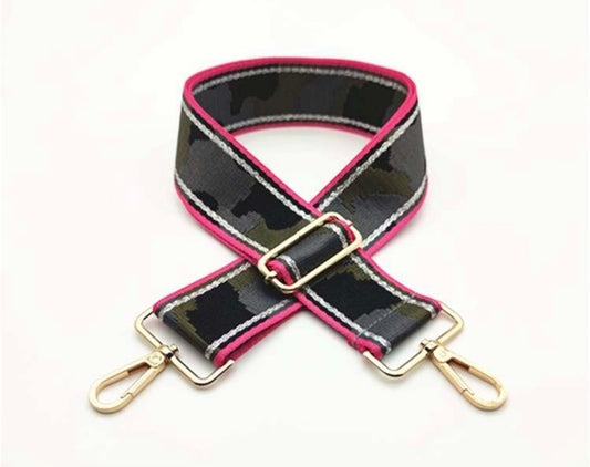 Handbag Shoulder Straps - Adjustable Bag Straps - Black/Gray/Pink