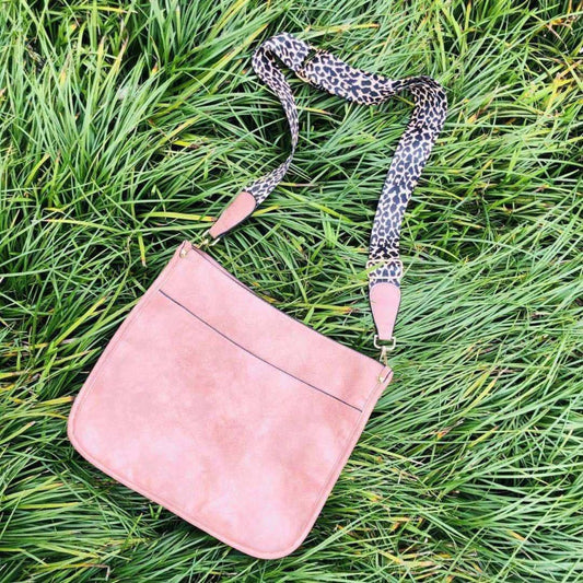 "Jillian" Premium Vegan Leather Crossbody Handbag - Pink