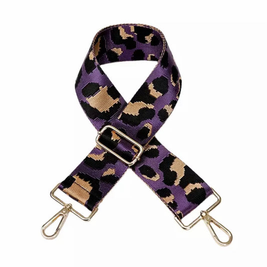 Handbag Shoulder Straps - Adjustable Bag Straps - Purple/Tan/Black Cammoflauge