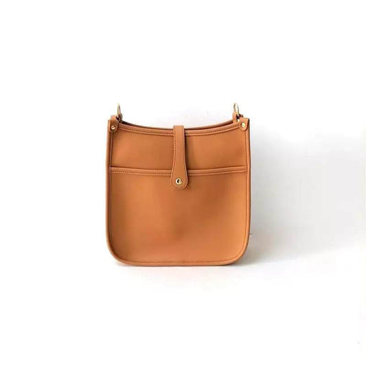 "Vivian" Vegan Leather Messenger Bag - Brown