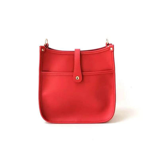 "Vivian" Vegan Leather Messenger Bag - Red