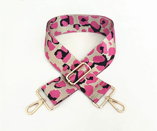 Handbag Shoulder Straps - Adjustable Bag Straps - Pink/Tan/Black Cammoflauge