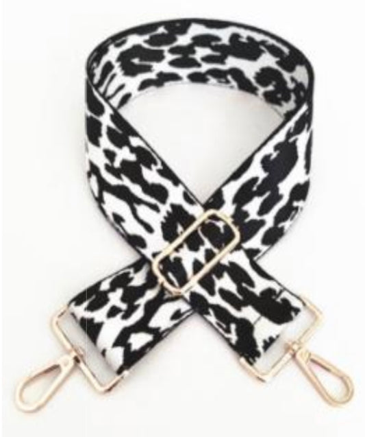 Handbag Shoulder Straps - Adjustable Bag Straps - Black/White