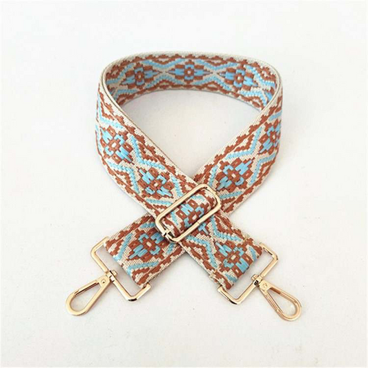 Handbag Shoulder Straps - Adjustable Bag Straps - Light Blue Burnt Orange