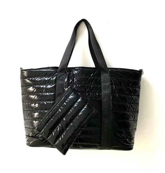 "Melissa" Bag - Weekender Bag - Black w/ Black Strap