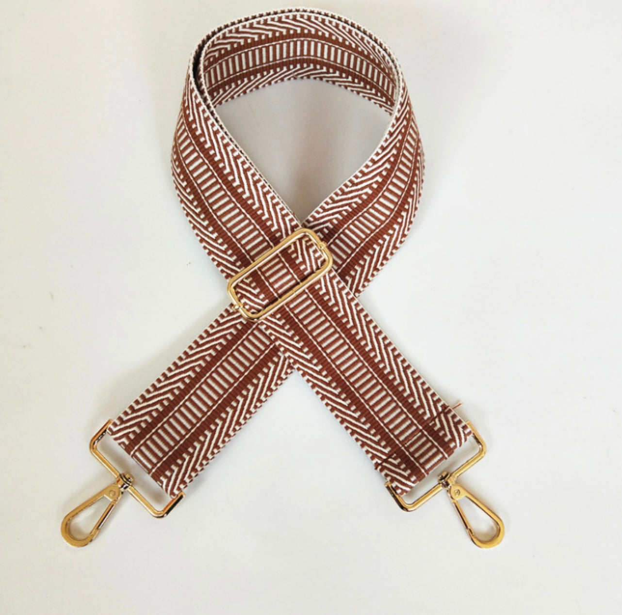 Handbag Shoulder Straps - Adjustable Bag Straps - Burnt Orange/White